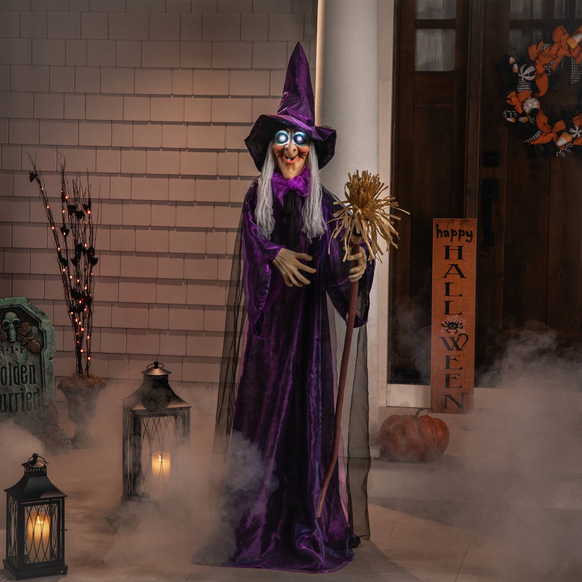 5.5ft. Lighted & Animated Witch Halloween Figure Decoration